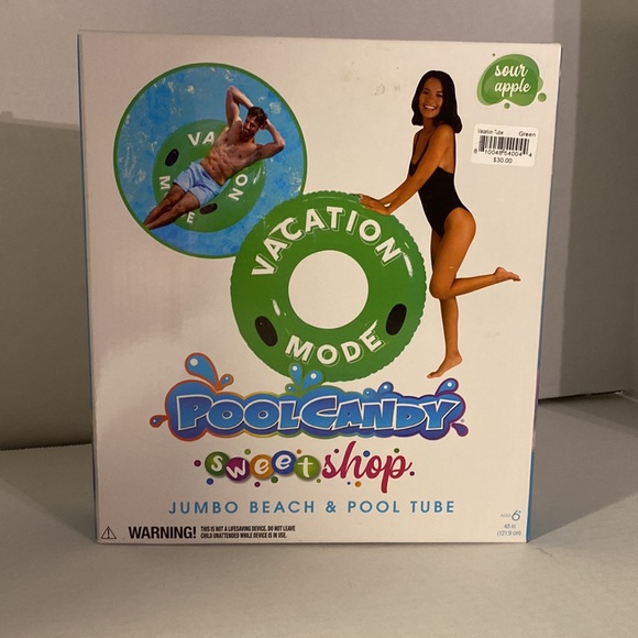 PoolCandy Sweet Shop Sour Apple "Vacation Mode" 48" Pool Tube with Handle NEW! - Picture 3 of 11